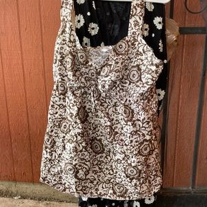 Brown and white shirt